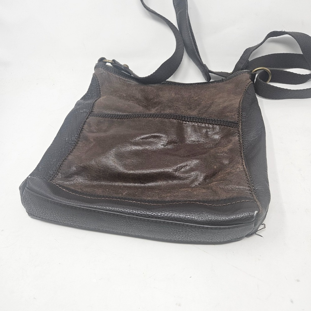The Sak Lucia Women's Leather Purse Brown Patchwork Crossbody Shoulder Bag - Picture 5 of 9